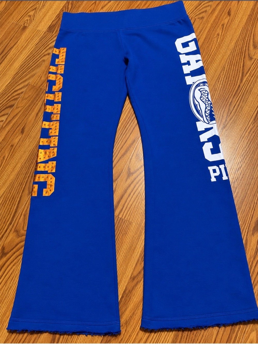 Blue VS PINK Flare Bottoms with Team Print Pants Size M
